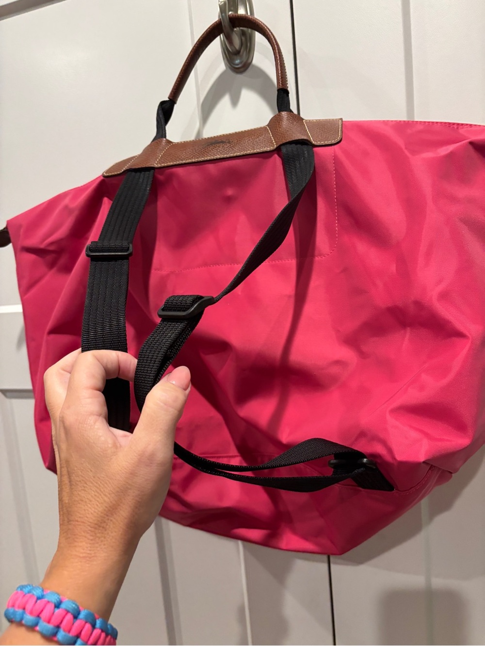 Longchamp Le Pliage Large Pink Nylon Backpack